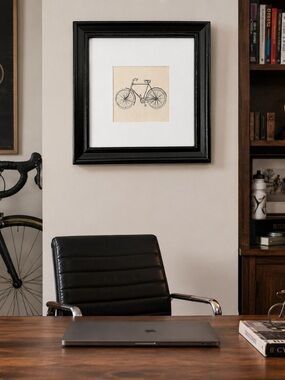 Framed Art Bicycle Art office decor bicyclist gift cyclist decor shelf decor